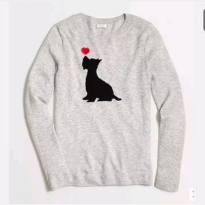 J crew intarsia sweater Small scottie dog grey pul